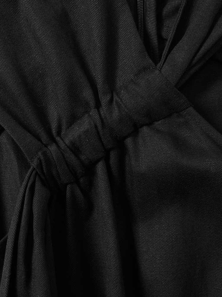 Reiss Black Selena Linen Blend Drape Jumpsuit - Image 6 of 6