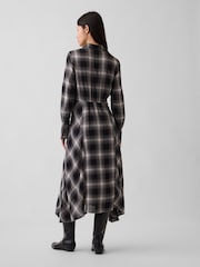 Gap Black Plaid Maxi Shirt Dress - Image 2 of 4