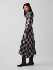 Gap Black Plaid Maxi Shirt Dress - Image 3 of 4