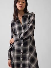 Gap Black Plaid Maxi Shirt Dress - Image 4 of 4