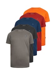 BadRhino Big & Tall Black 100% Cotton Short Sleeve T-Shirts 5 Pack - Image 2 of 3