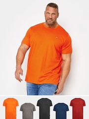 BadRhino Big & Tall Black 100% Cotton Short Sleeve T-Shirts 5 Pack - Image 3 of 3
