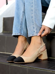 Linzi Natural Freya Close Toe Court Shoes - Image 1 of 4