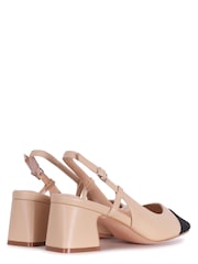 Linzi Natural Freya Close Toe Court Shoes - Image 4 of 4