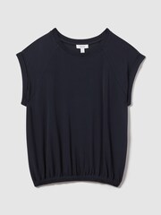 Camiseta azul marino de manga raglán con dobladillo elástico Jessie de Reiss - Imagen 2 de 6