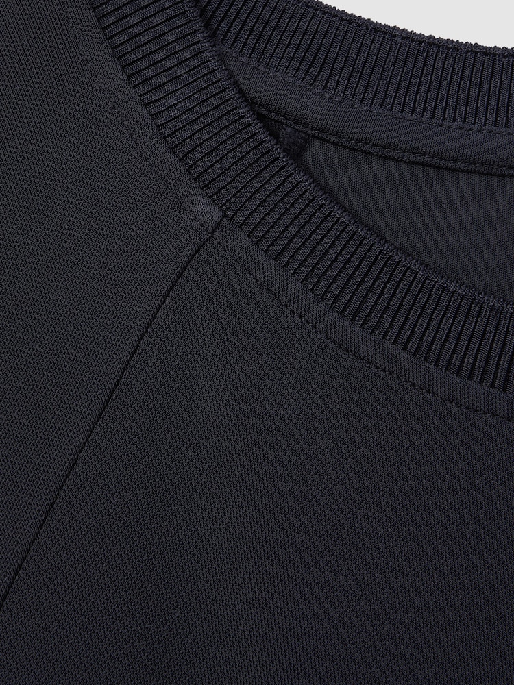 Reiss Navy Jessie Elasticated Hem Raglan Sleeve Top - Image 6 of 6 Reiss Navy Jessie Elasticated Hem Raglan Sleeve Top - Image 6 of 6