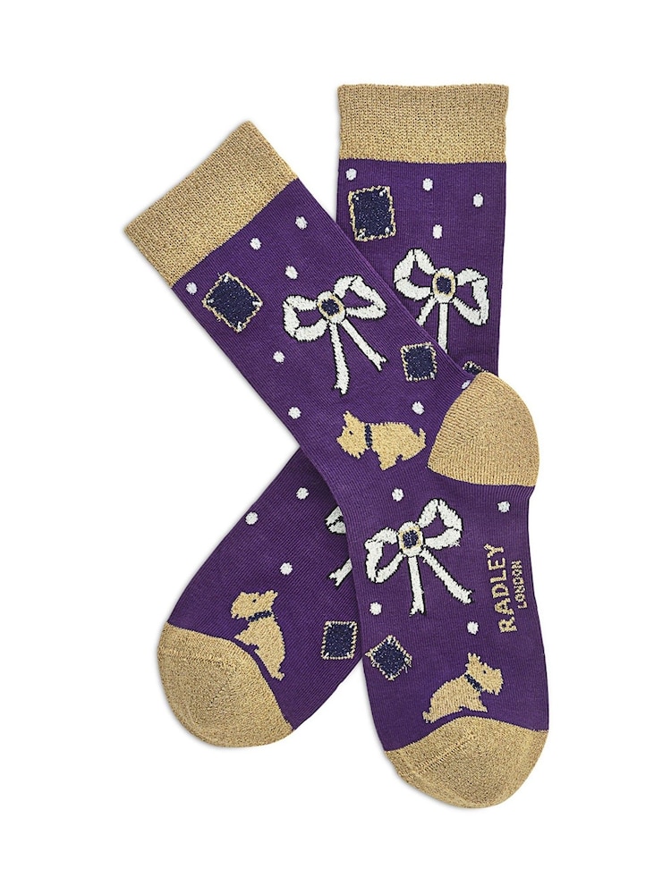 Radley Purple Bow Sock Set - Image 2 of 4