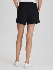 Reiss Navy Cody Cotton Blend Drawstring Shorts - Image 4 of 5