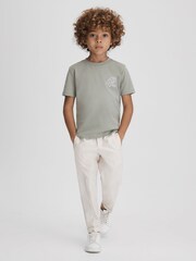 Reiss Pistachio Jude Junior Cotton Crew Neck T-Shirt - Image 3 of 6