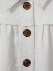 Reiss White Heidi Viscose-Linen Belted Midi Dress - Image 6 of 6