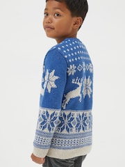 FatFace Blue Family Deer Crew Jumper - Image 2 of 4
