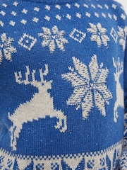 FatFace Blue Family Deer Crew Jumper - Image 4 of 4