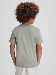 Reiss Pistachio Jude Senior Cotton Crew Neck T-Shirt - Image 5 of 6