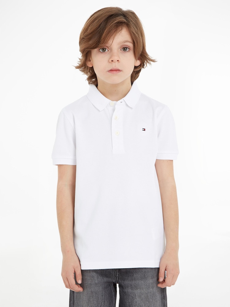 Off White - Tommy Hilfiger Flag Short Sleeve 100% Cotton Polo Shirt - Imagen 1 de 6 Off White - Tommy Hilfiger Flag Short Sleeve 100% Cotton Polo Shirt - Imagen 1 de 6