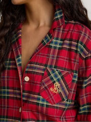 Lauren Ralph Lauren Red Brushed Cotton Pyjamas Set - Image 4 of 4