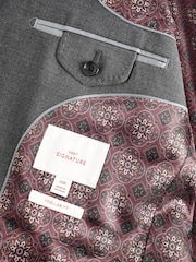 Grey Regular Fit Signature Italian Fabric Suit Jacket - Image 9 of 10