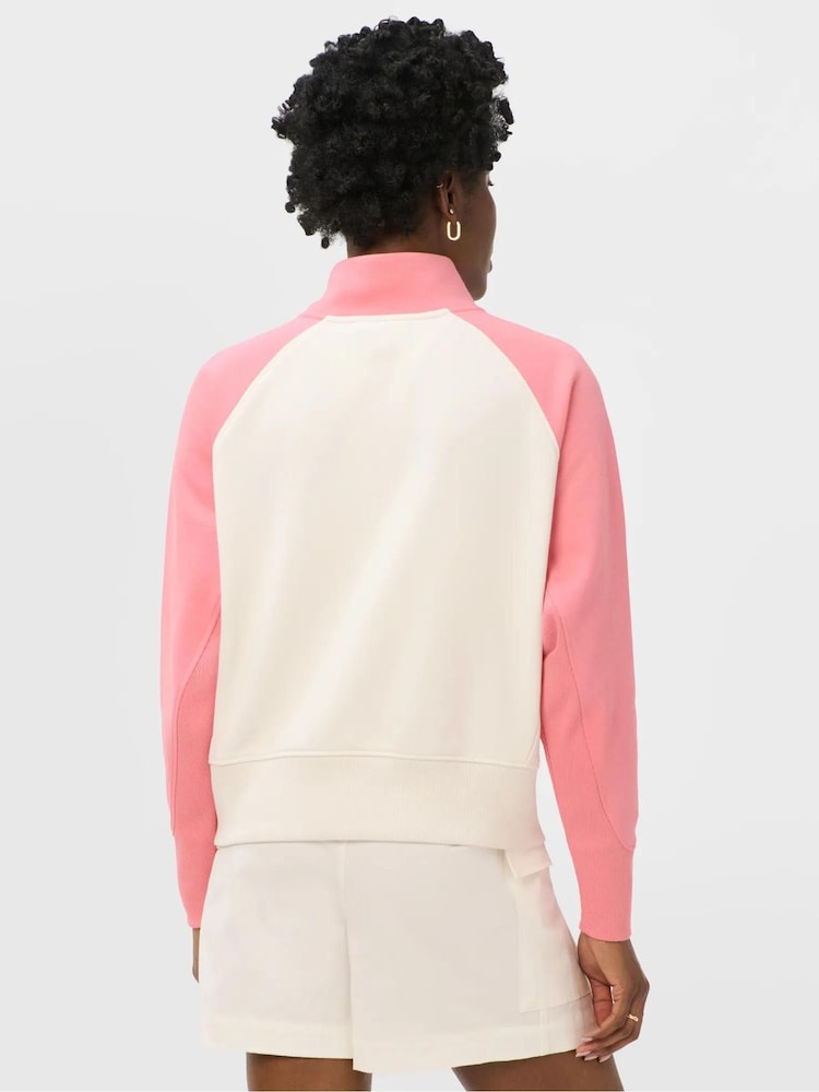Sweaty Betty Pink Revive Half Zip Colour-Block Sweat Top - Image 2 of 6