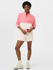 Sweaty Betty Pink Revive Half Zip Colour-Block Sweat Top - Image 3 of 6