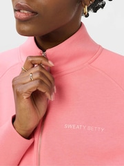 Sweaty Betty Pink Revive Half Zip Colour-Block Sweat Top - Image 4 of 6