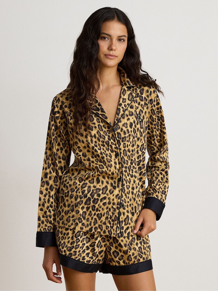 Lauren Ralph Lauren Animal Cotton Sateen Long Sleeve Top & Boxer Set - Image 1 of 4