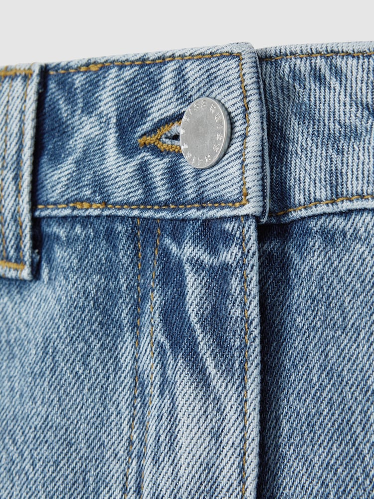 Reiss Light Blue Olivia High Rise Denim Shorts - Image 5 of 5