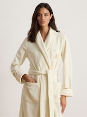 Lauren Ralph Lauren Cream Dalton Fleece Long Robe - Image 2 of 4