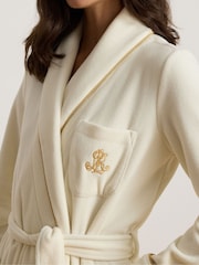 Lauren Ralph Lauren Cream Dalton Fleece Long Robe - Image 4 of 4