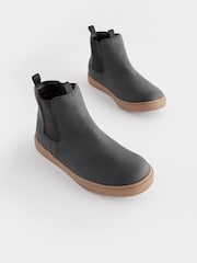 Schwarz - Chelsea-Stiefel mit dicker Sohle - Bild 1 von 5