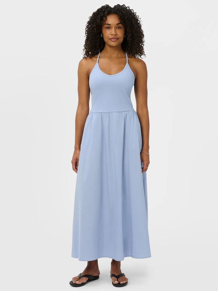Sweaty Betty Blue Explorer Ribbed Halter Neck Strappy Maxi Dress - Image 1 of 6 Sweaty Betty Blue Explorer Ribbed Halter Neck Strappy Maxi Dress - Image 1 of 6