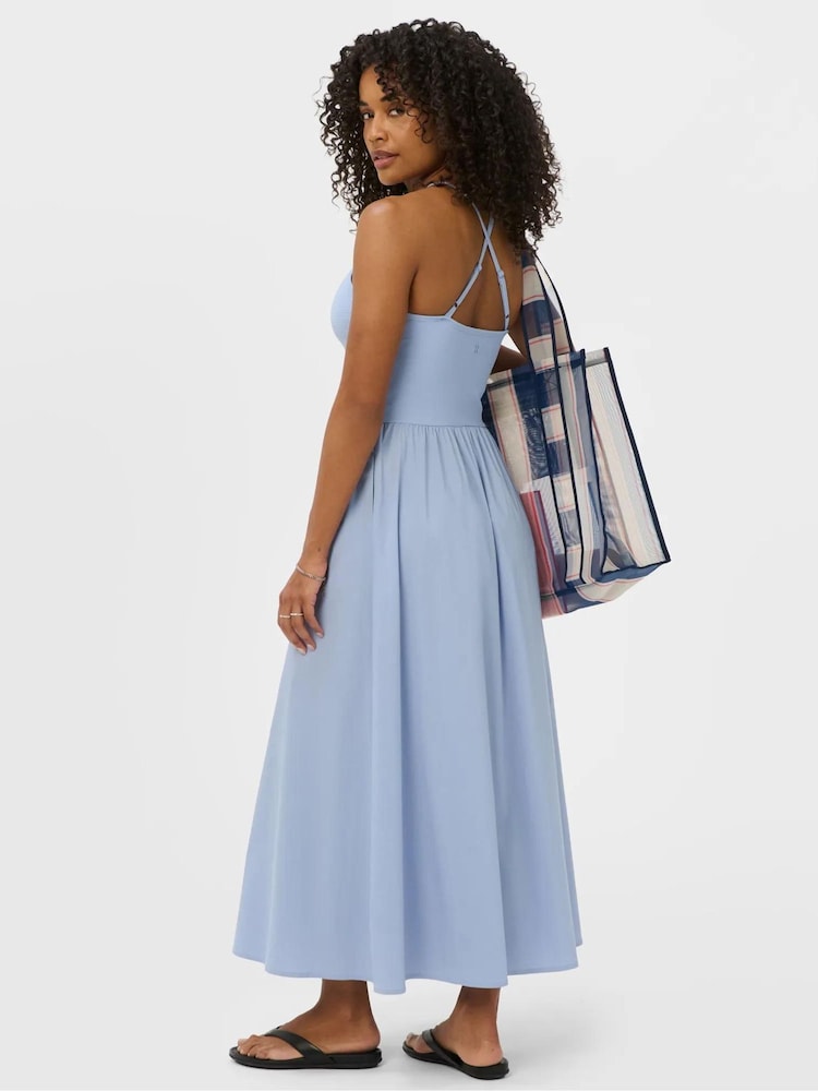 Sweaty Betty Blue Explorer Ribbed Halter Neck Strappy Maxi Dress - Image 2 of 6 Sweaty Betty Blue Explorer Ribbed Halter Neck Strappy Maxi Dress - Image 2 of 6