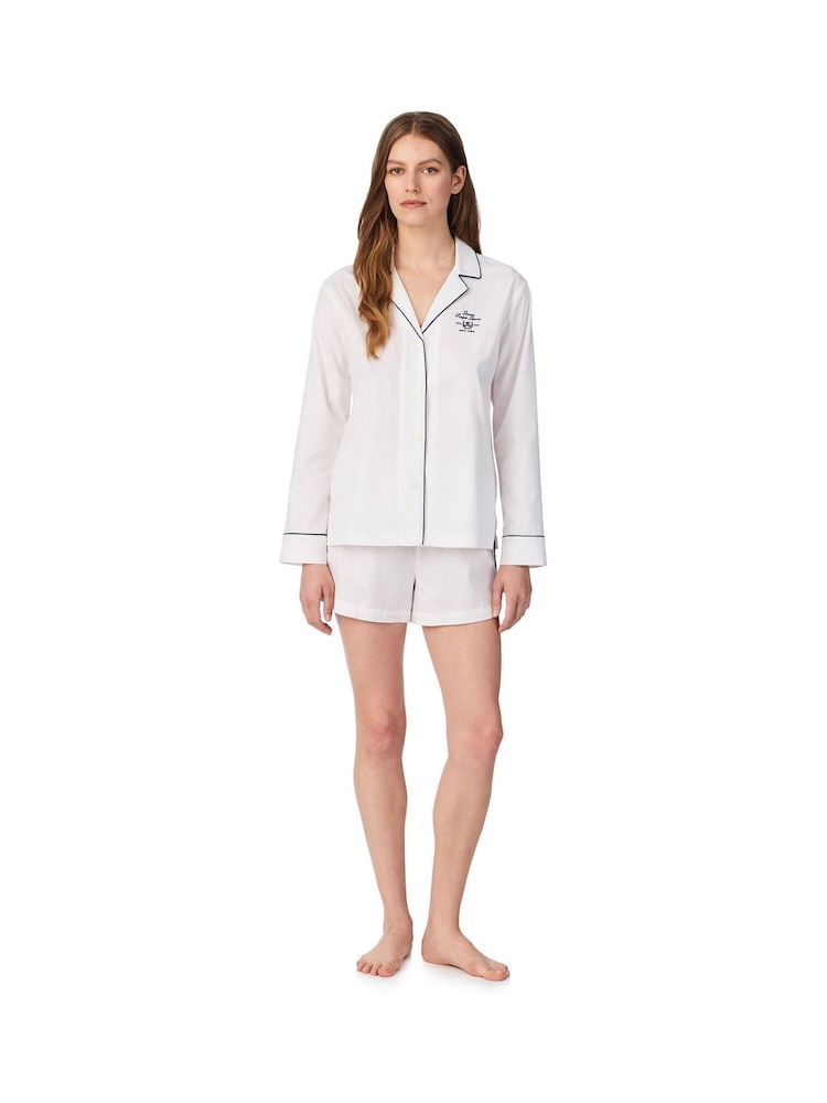 Conjunto de pijama tipo bóxer y top de manga larga de Lauren Ralph Lauren - Imagen 1 de 4