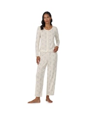Lauren Ralph Lauren White Cotton Button Down Pyjamas Set - Image 2 of 4