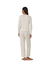 Lauren Ralph Lauren White Cotton Button Down Pyjamas Set - Image 3 of 4