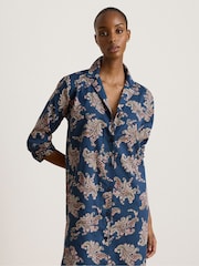 Lauren Ralph Lauren Blue Cotton Long Sleeve Nightshirt - Image 3 of 4