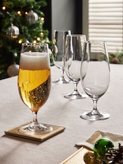 Set of 4 Clear Nova Footed Beer Glasses - Image 1 of 3