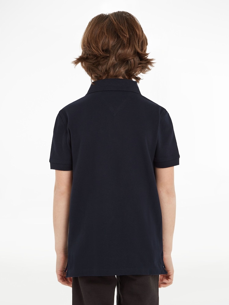 Tommy Hilfiger Navy Blue Flag Short Sleeve 100% Cotton Polo Shirt - Image 2 of 5