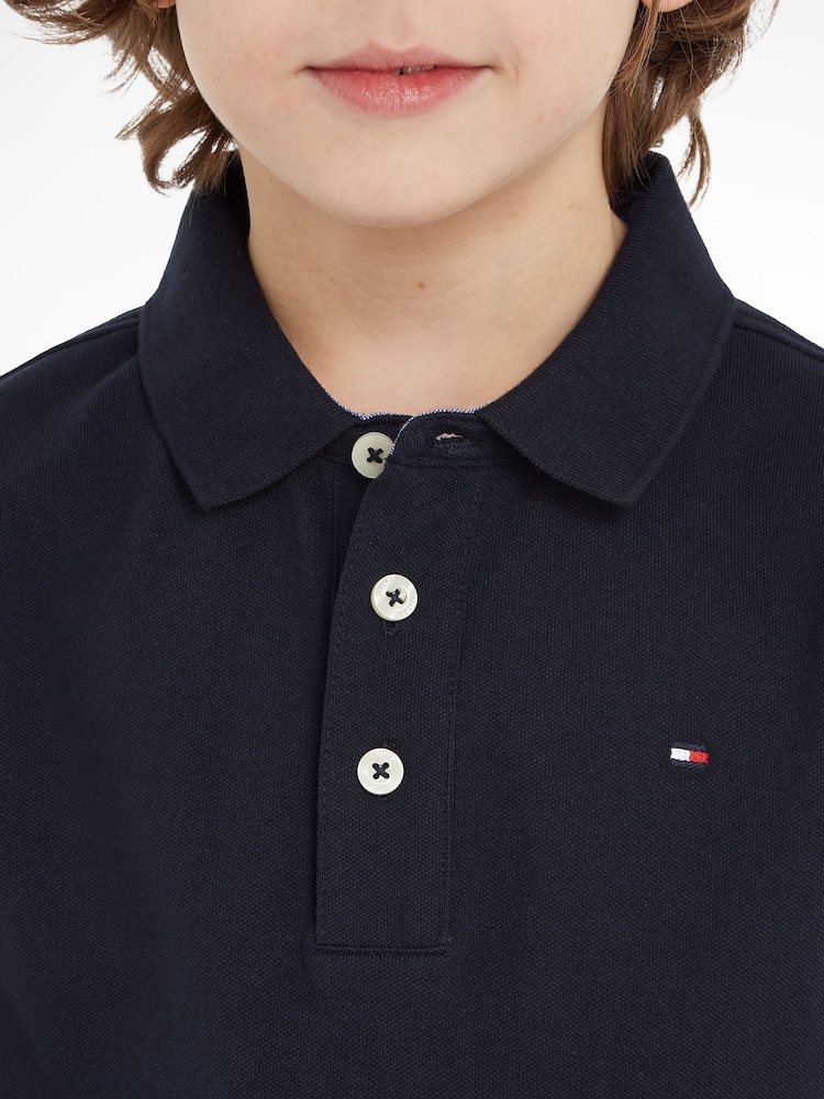 Tommy Hilfiger Navy Blue Flag Short Sleeve 100% Cotton Polo Shirt - Image 3 of 5