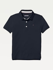 Tommy Hilfiger Navy Blue Flag Short Sleeve 100% Cotton Polo Shirt - Image 4 of 5