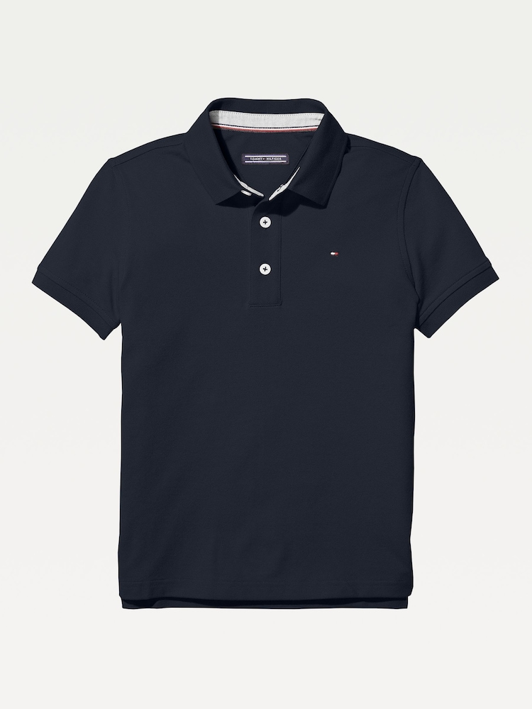 Tommy Hilfiger Navy Blue Flag Short Sleeve 100% Cotton Polo Shirt - Image 4 of 5