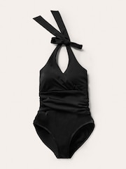 Boden Black Levanzo Ruched Halter Swimsuit - Image 4 of 6