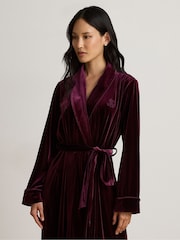 Lauren Ralph Lauren Purple Velvet Long Sleeve Robe - Image 4 of 4