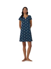 Lauren Ralph Lauren Blue Cotton Knit Nightdress - Image 1 of 3