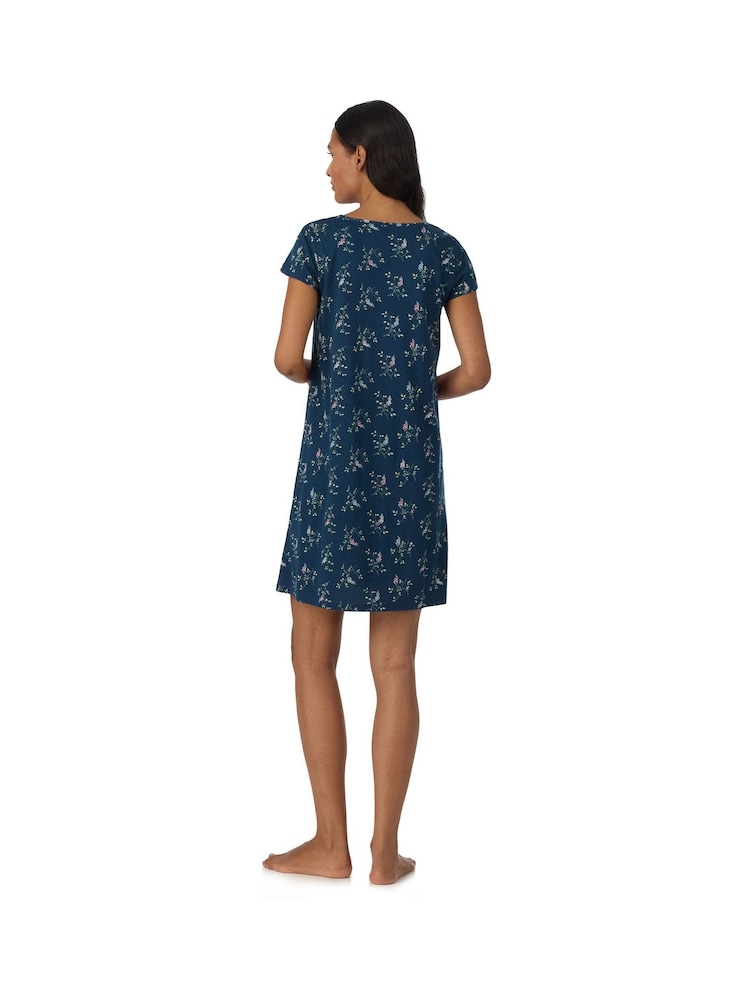 Lauren Ralph Lauren Blue Cotton Knit Nightdress - Image 2 of 3 Lauren Ralph Lauren Blue Cotton Knit Nightdress - Image 2 of 3