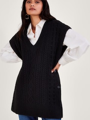 črna - Monsoon Pleten Tabard pletena jopa - Slika 1 iz 4