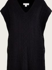 črna - Monsoon Pleten Tabard pletena jopa - Slika 4 iz 4