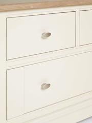 Chalk White Hampton Country Collection Luxe Painted Oak 3 Drawer Wide Bedside Table - Image 3 of 7