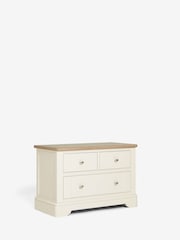 Chalk White Hampton Country Collection Luxe Painted Oak 3 Drawer Wide Bedside Table - Image 8 of 9