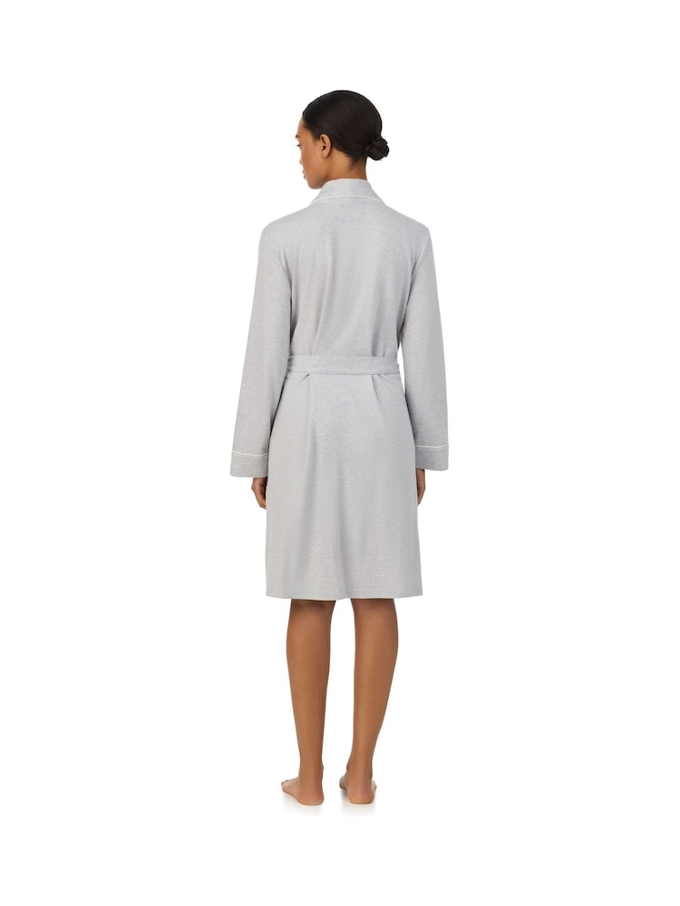 Lauren Ralph Lauren Grey Cotton Herringbone Robe - Image 3 of 3