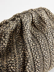 Black/White Raffia Clutch Bag - Image 10 of 10
