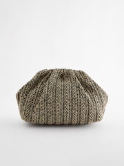 Black/White Raffia Clutch Bag - Image 6 of 10